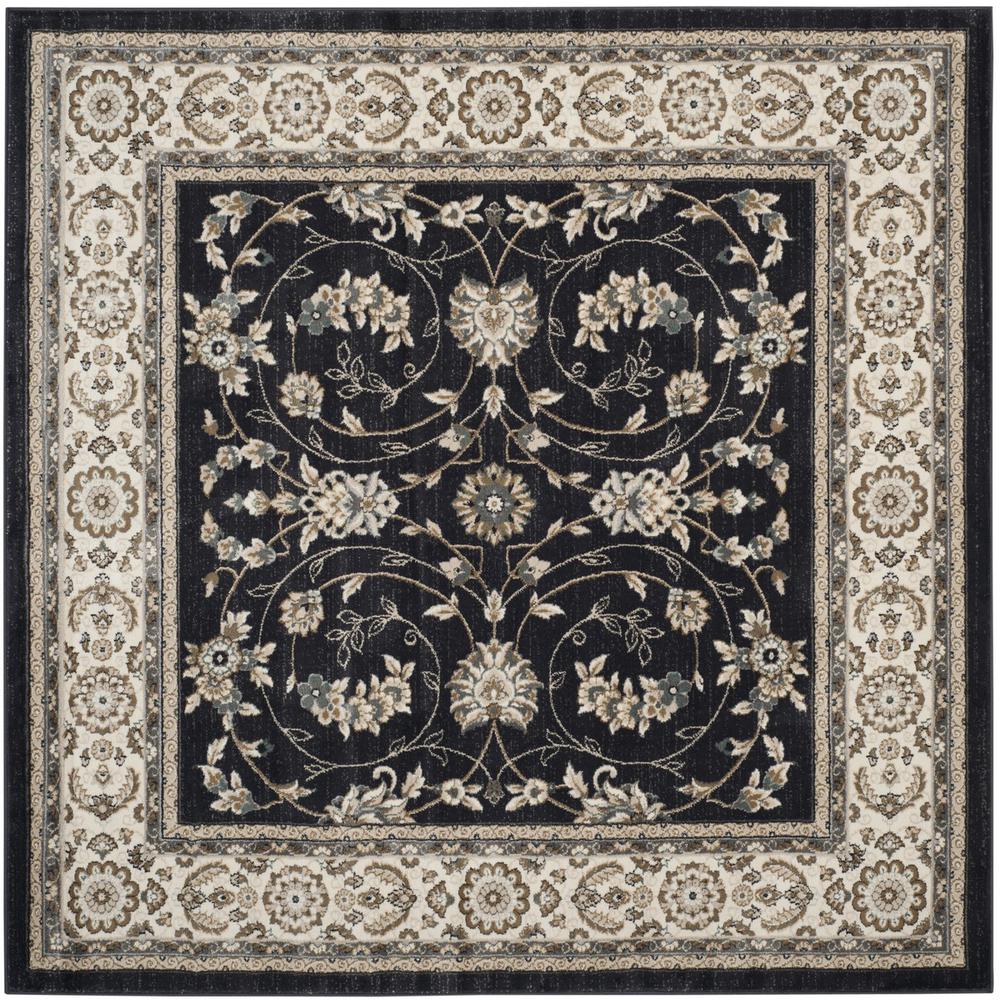 LYNDHURST, ANTHRACITE / CREAM, 7' X 7' Square, Area Rug