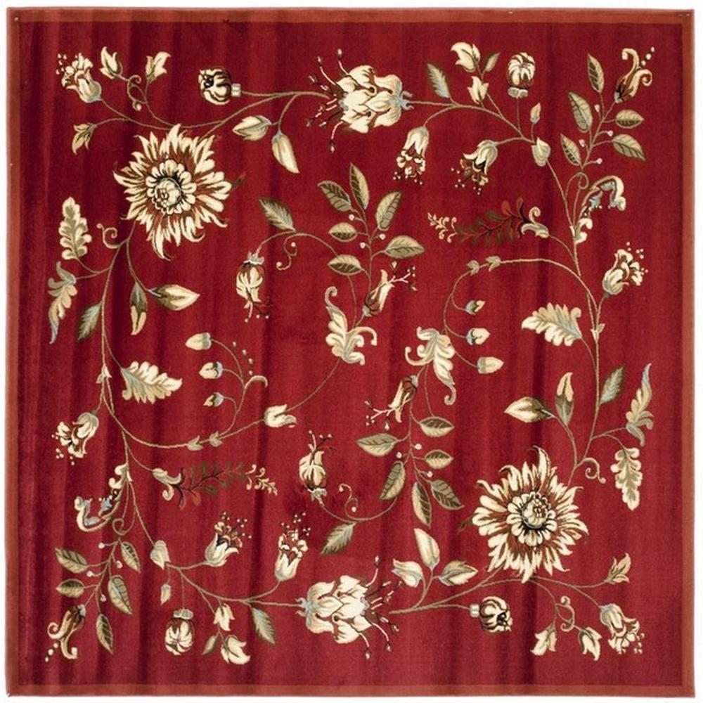 LYNDHURST, RED / MULTI, 6'-7" X 6'-7" Square, Area Rug