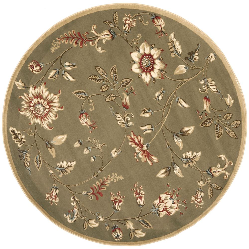 LYNDHURST, GREEN / MULTI, 5'-3" X 5'-3" Round, Area Rug