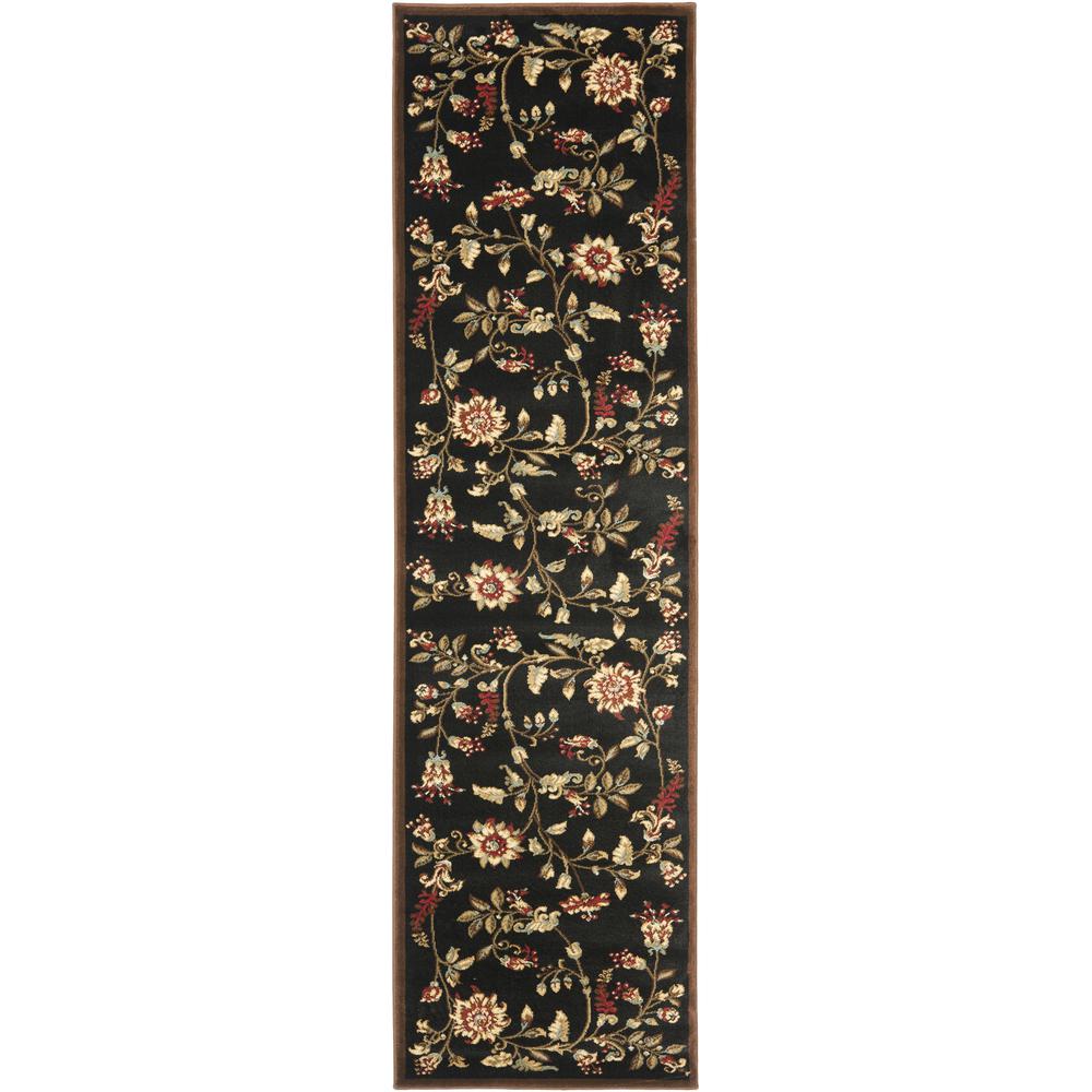 LYNDHURST, BLACK / MULTI, 2'-3" X 12', Area Rug, LNH552-9091-212
