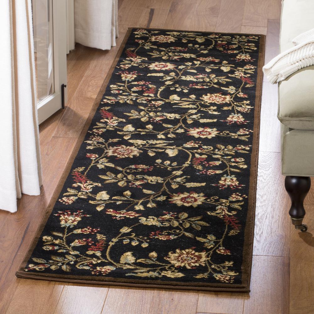 LYNDHURST, BLACK / MULTI, 2'-3" X 8', Area Rug, LNH552-9091-28