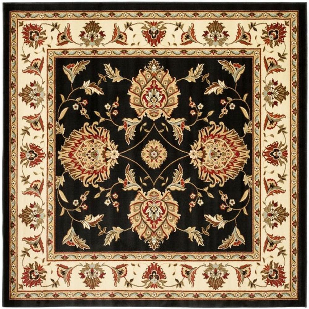 LYNDHURST, BLACK / IVORY, 6'-7" X 6'-7" Square, Area Rug, LNH555-9012-7SQ