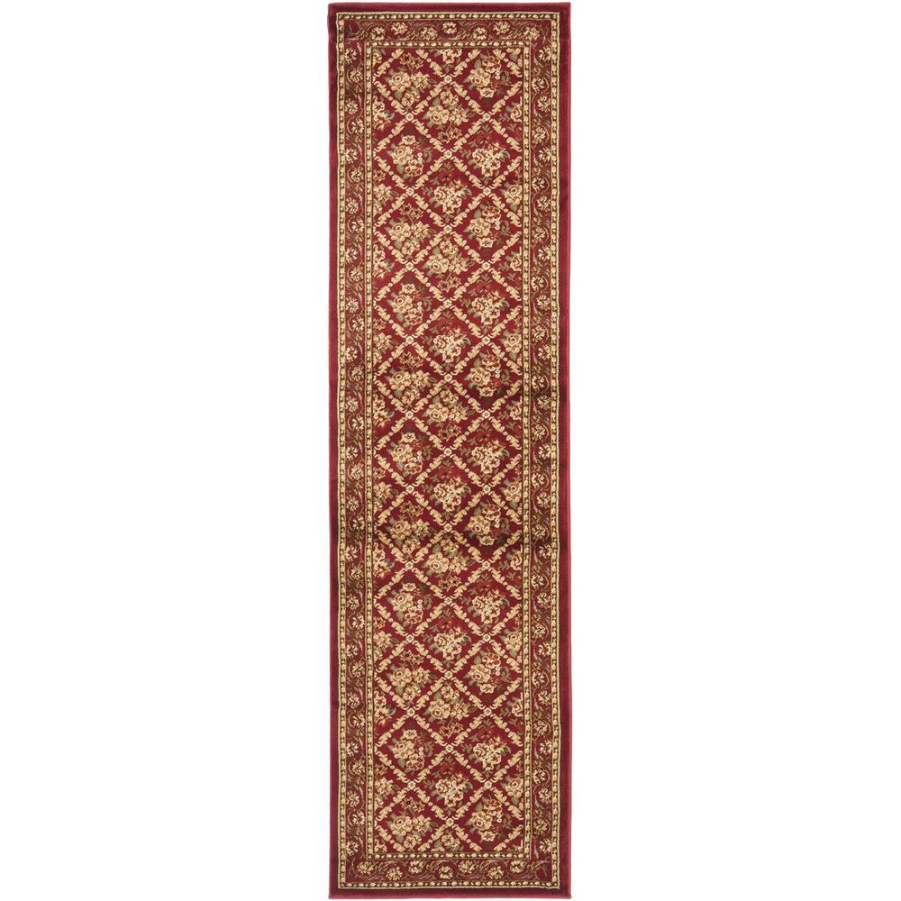 LYNDHURST, RED / RED, 2'-3" X 12', Area Rug