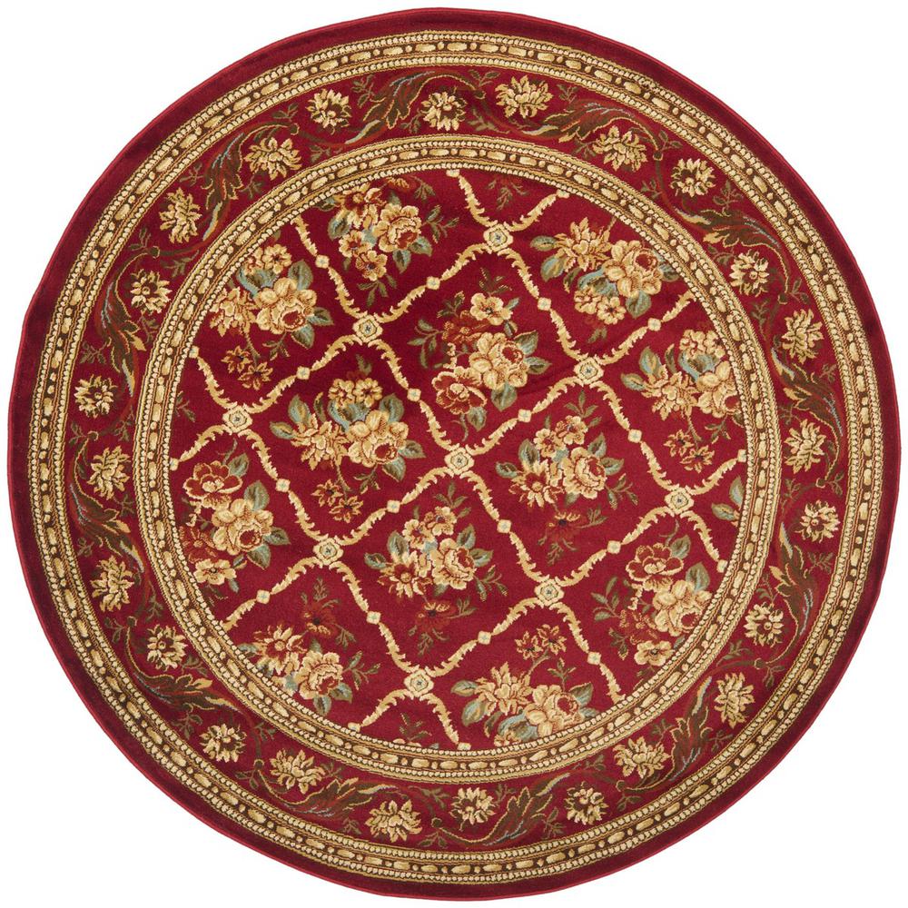 LYNDHURST, RED / RED, 5'-3" X 5'-3" Round, Area Rug