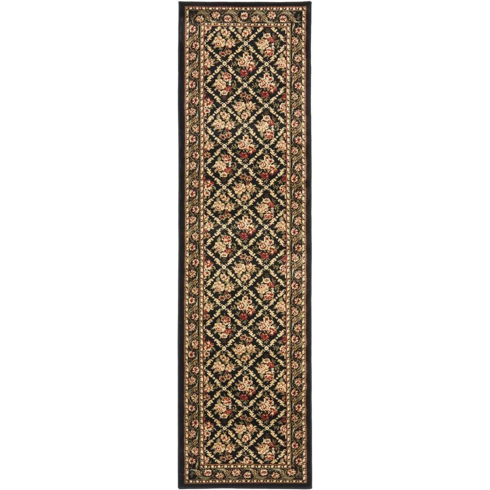 LYNDHURST, BLACK / BLACK, 2'-3" X 12', Area Rug
