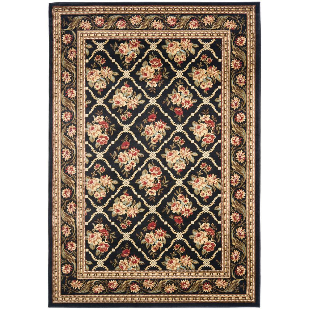 LYNDHURST, BLACK / BLACK, 5'-3" X 7'-6", Area Rug