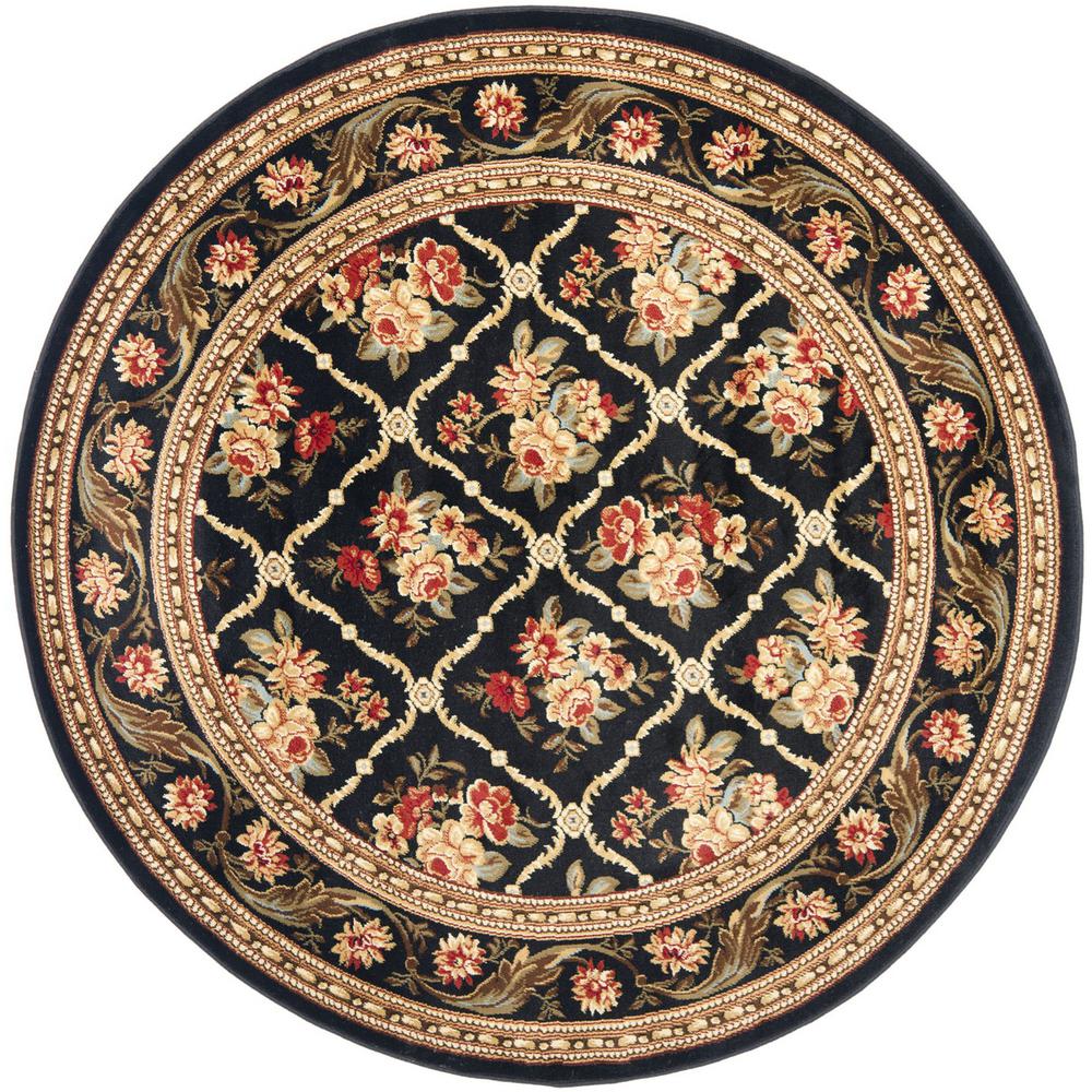 LYNDHURST, BLACK / BLACK, 5'-3" X 5'-3" Round, Area Rug