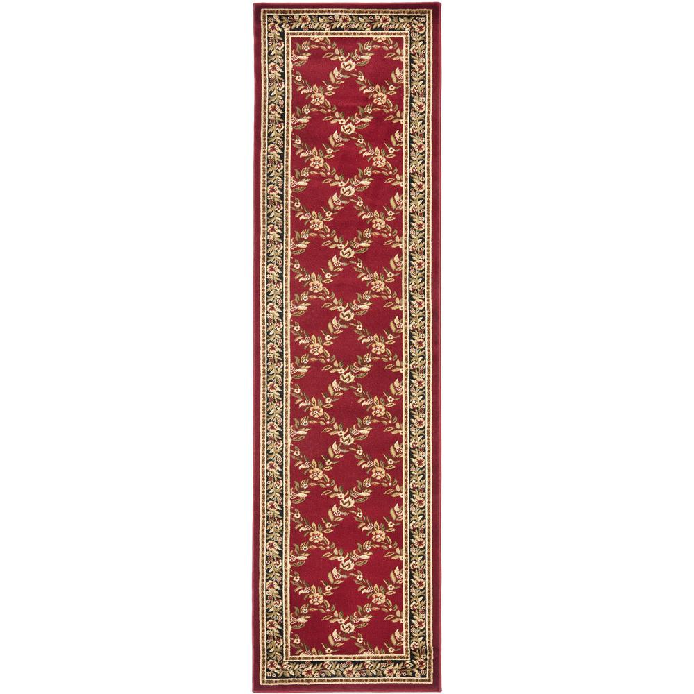 LYNDHURST, RED / BLACK, 2'-3" X 12', Area Rug, LNH557-4090-212