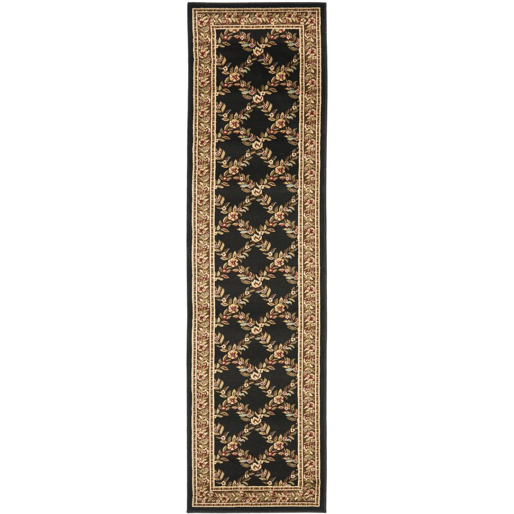 LYNDHURST, BLACK / BROWN, 2'-3" X 12', Area Rug