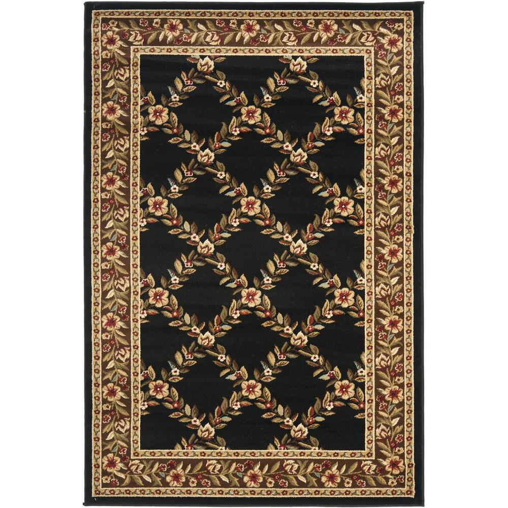 LYNDHURST, BLACK / BROWN, 4' X 6', Area Rug
