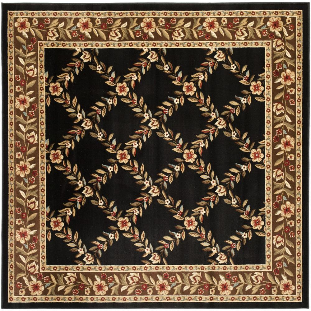 LYNDHURST, BLACK / BROWN, 6'-7" X 6'-7" Square, Area Rug