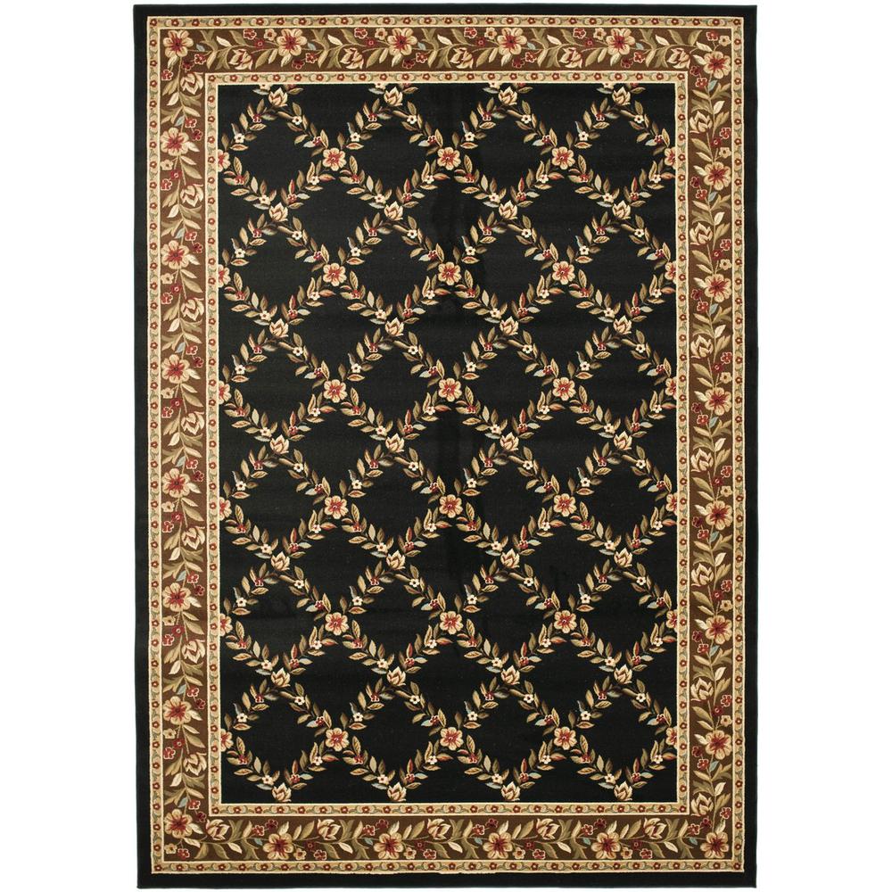 LYNDHURST, BLACK / BROWN, 8' X 11', Area Rug