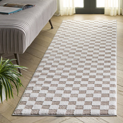 Safavieh Lunara Checkerboard Rug - Light Beige / Ivory - 2'-2" x 8'-0"