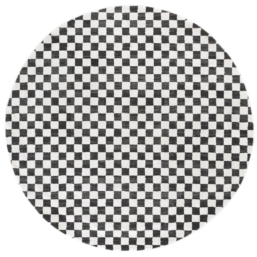 Safavieh Lunara Checkerboard Rug - Black / Ivory - 6'-7" x 6'-7"