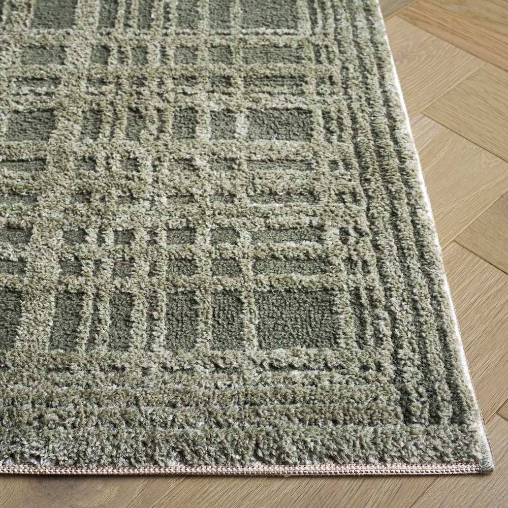 Safavieh Lunara Plaid Bordered Rug - Green / Ivory - 2'-2" x 8'-0"