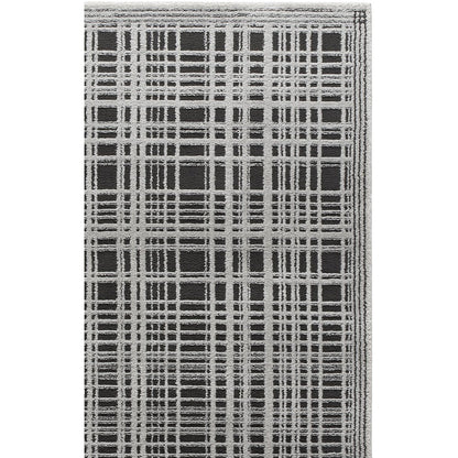 Safavieh Lunara Plaid Bordered Rug - Black / Ivory - 5'-3" x 7'-6"
