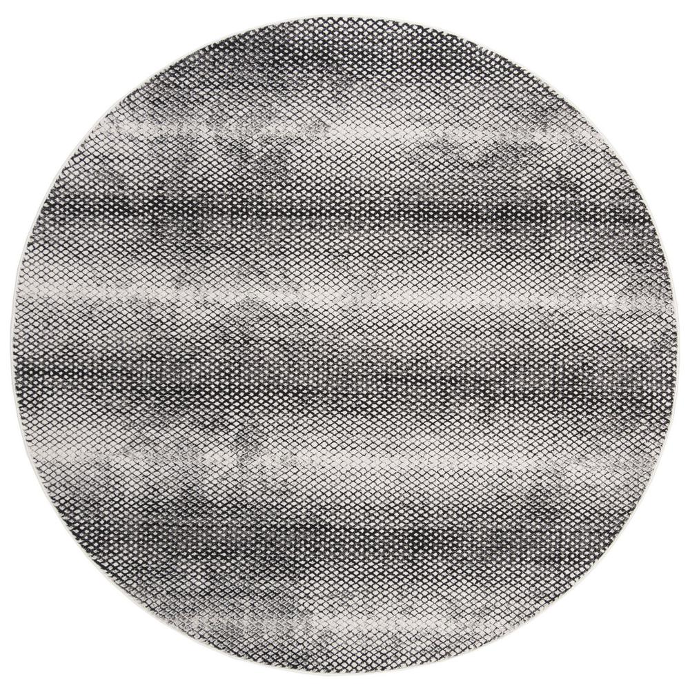 LUREX 100, BLACK / IVORY, 6'-7" X 6'-7" Round, Area Rug