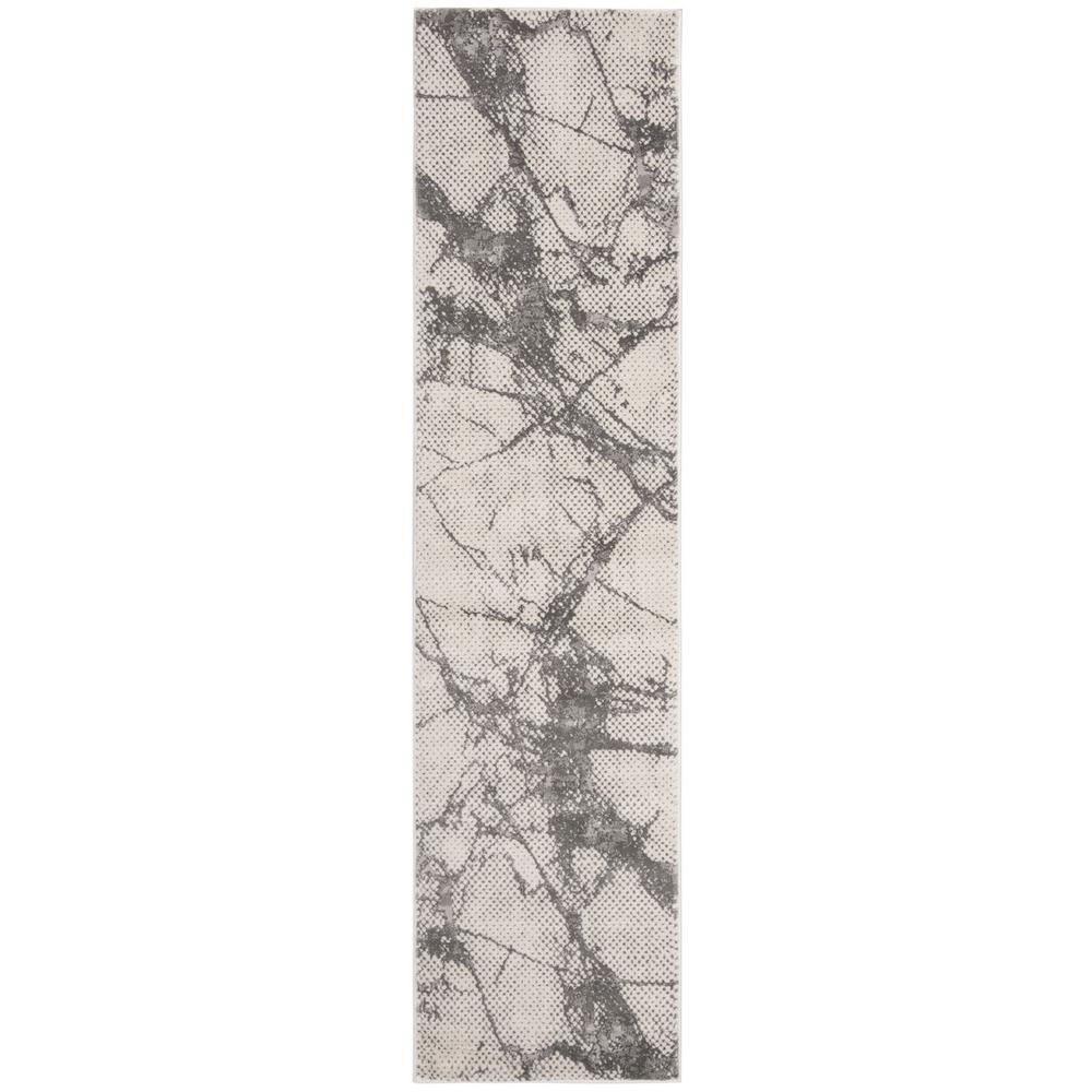 LUREX 100, IVORY / GREY, 2' X 8', Area Rug