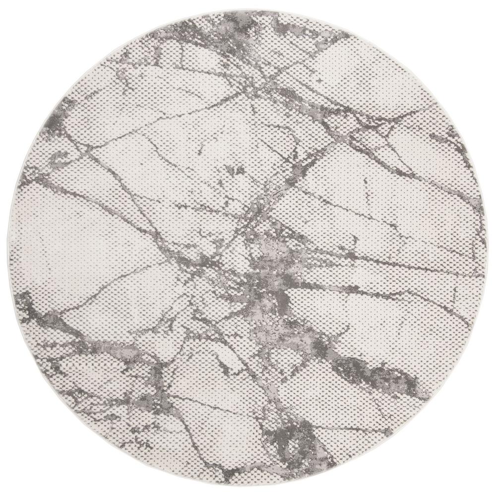 LUREX 100, IVORY / GREY, 6'-7" X 6'-7" Round, Area Rug