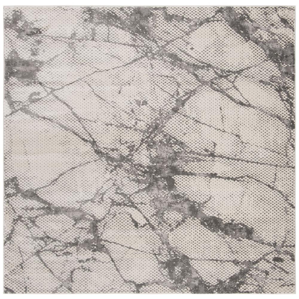 LUREX 100, IVORY / GREY, 6'-7" X 6'-7" Square, Area Rug