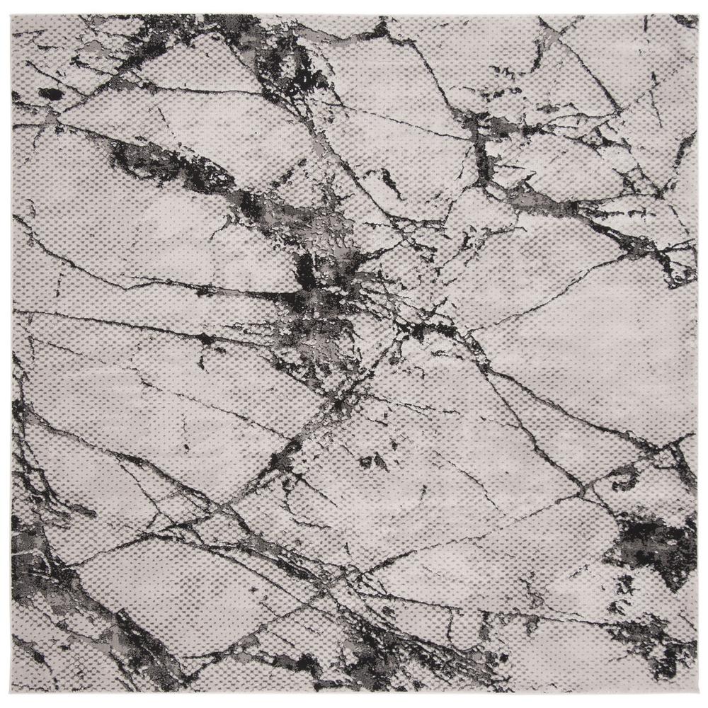 LUREX 100, GREY / BLACK, 6'-7" X 6'-7" Square, Area Rug