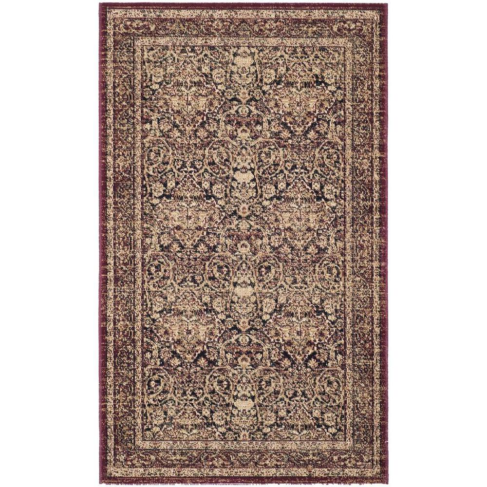 LAVAR KERMAN, NAVY / RED, 3' X 5', Area Rug