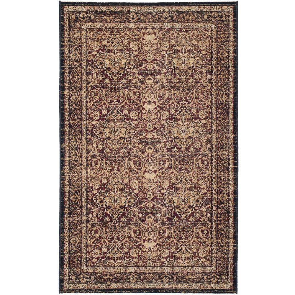LAVAR KERMAN, RED / NAVY, 3' X 5', Area Rug