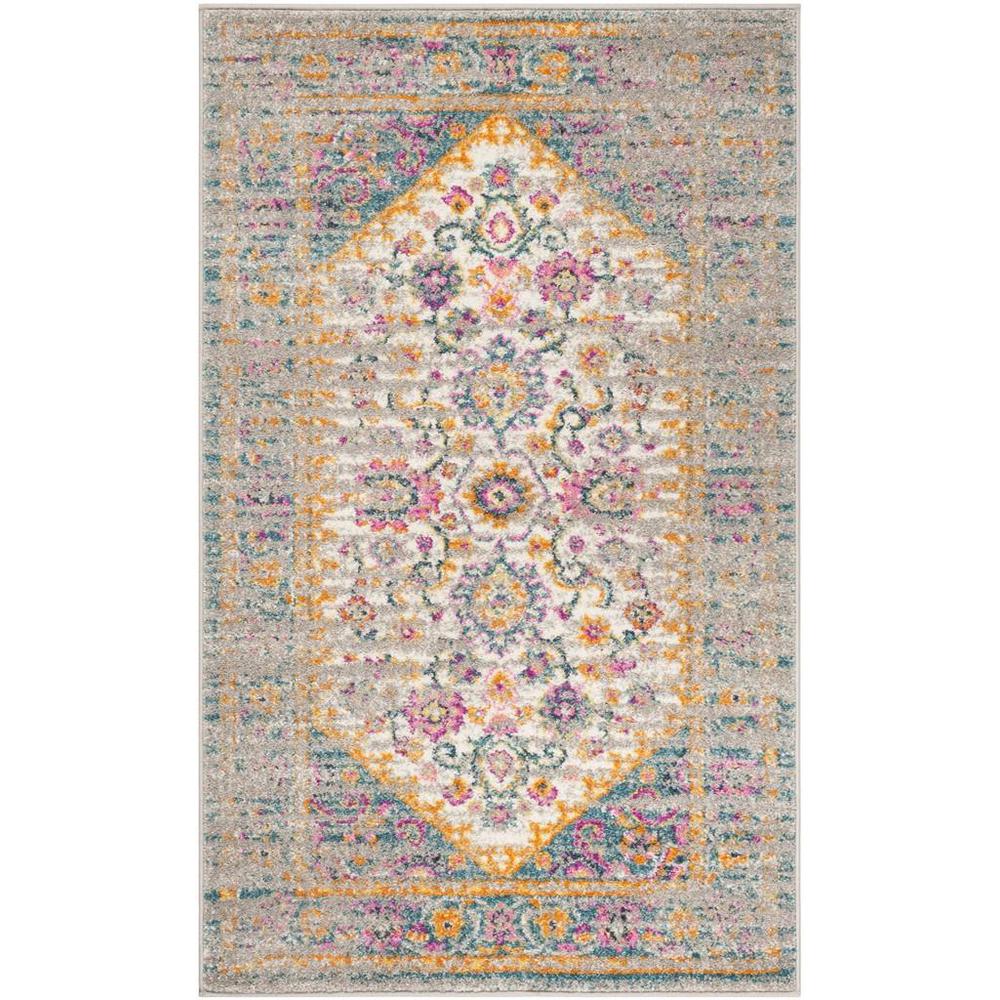 MADISON, LIGHT GREY / FUCHSIA, 3' X 5', Area Rug, MAD122G-3