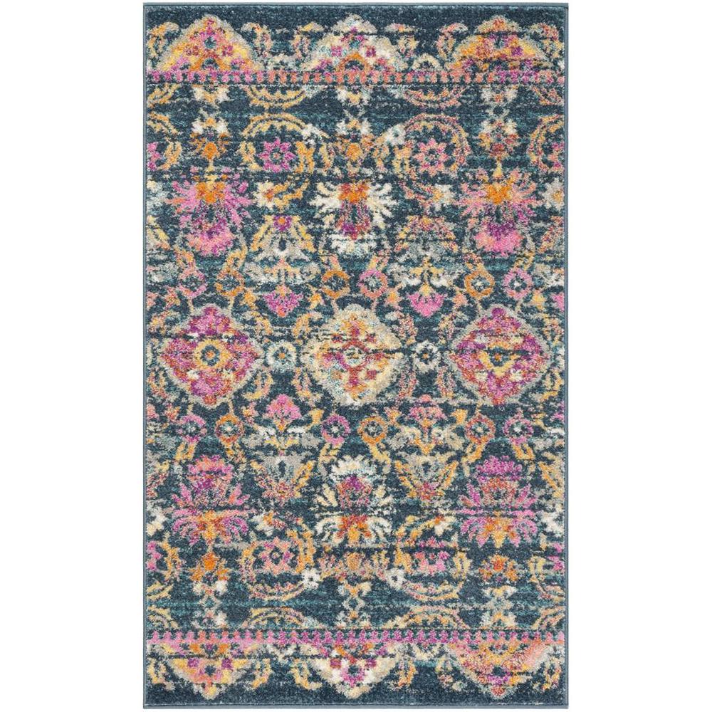 MADISON, BLUE / FUCHSIA, 3' X 5', Area Rug, MAD130C-3