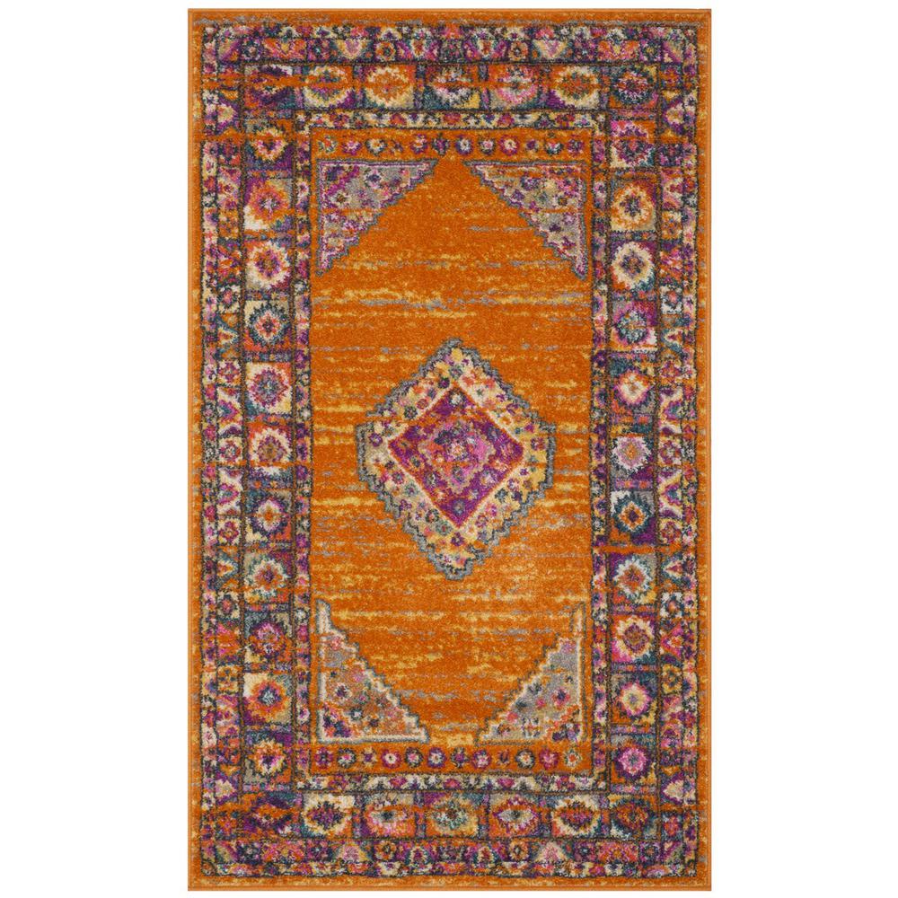 MADISON, ORANGE / FUCHSIA, 3' X 5', Area Rug