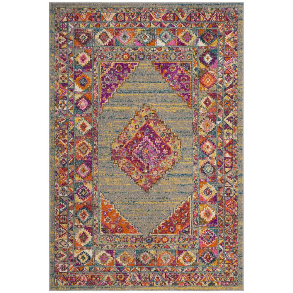 MADISON, LIGHT GREY / FUCHSIA, 5'-1" X 7'-6", Area Rug, MAD133G-5