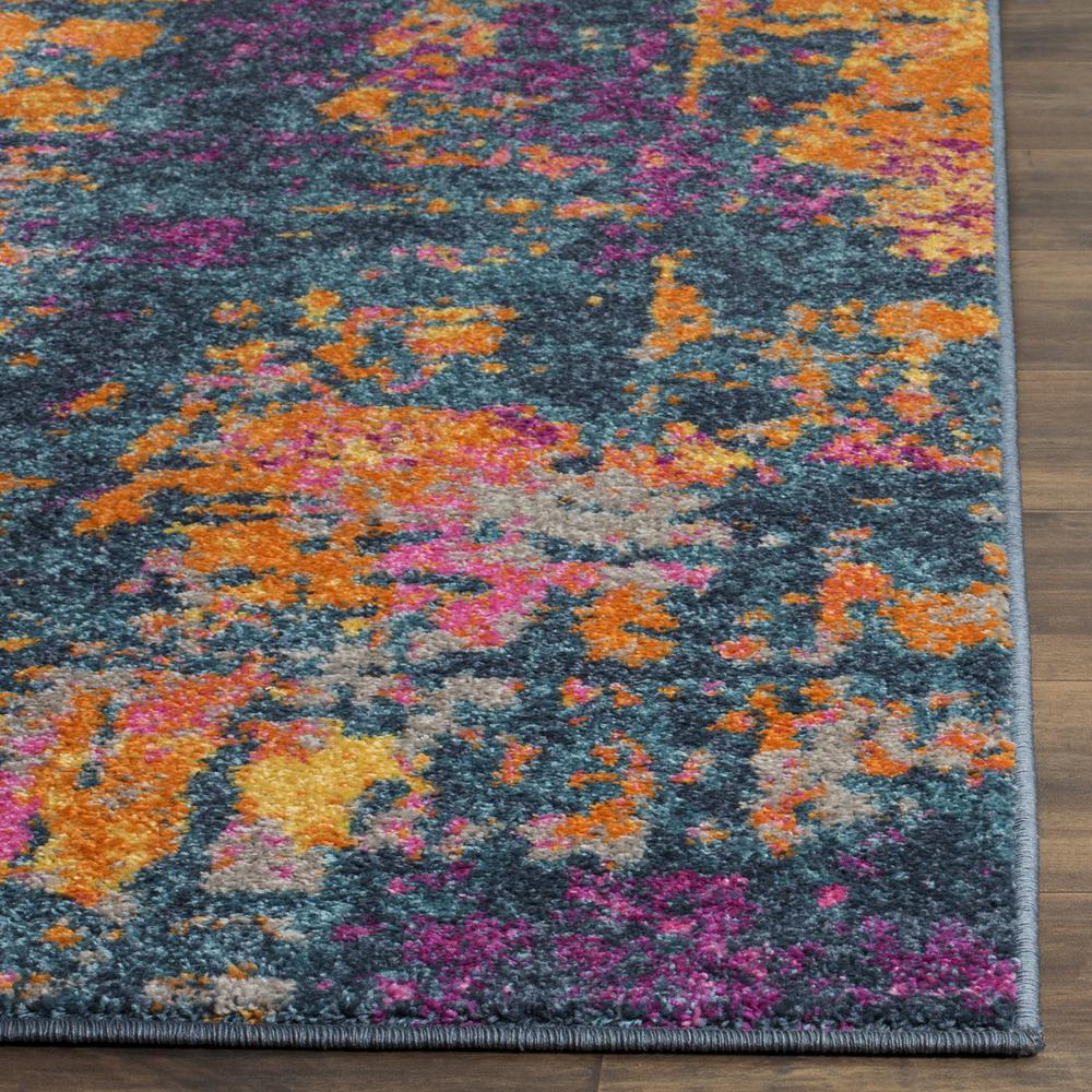 MADISON, BLUE / ORANGE, 4' X 6', Area Rug, MAD143A-4