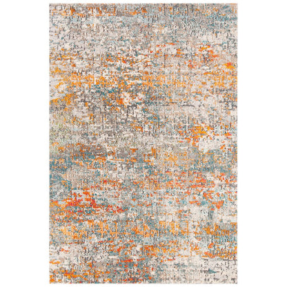 Madison Distressed Abstract Rug - Grey / Orange - 4'-0" x 6'-0"