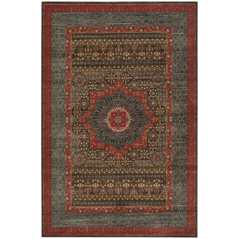 MAHAL, NAVY / RED, 6'-7" X 9'-2", Area Rug, MAH620C-6