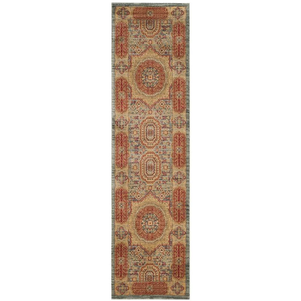 MAHAL, NAVY / RED, 2'-2" X 8', Area Rug, MAH622C-28