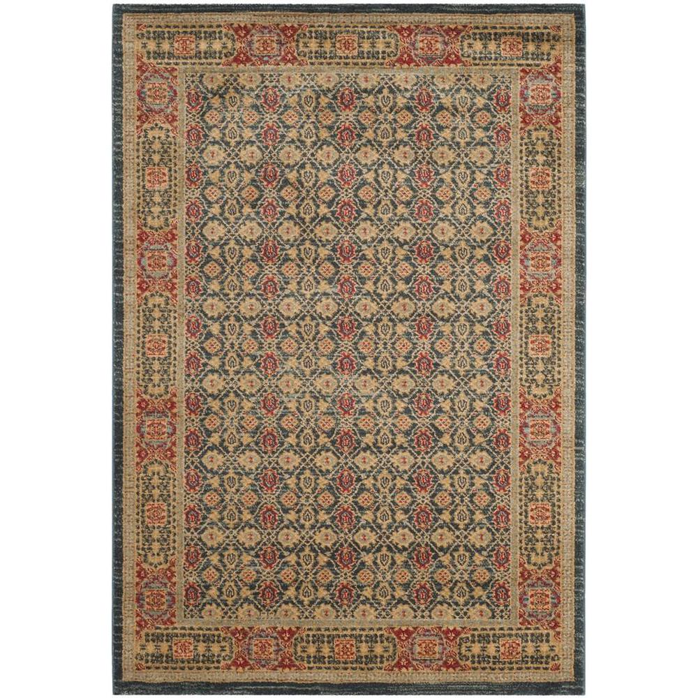 MAHAL, LIGHT BLUE / RED, 10' X 14', Area Rug