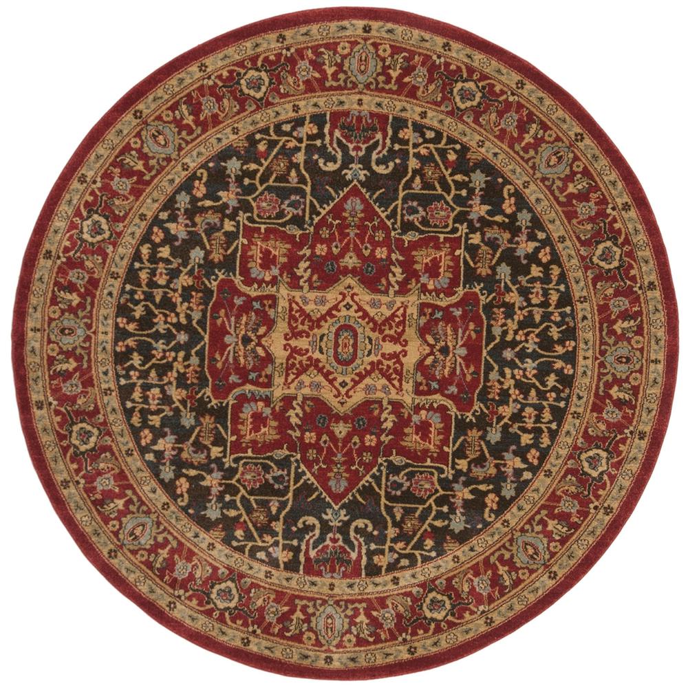 MAHAL, RED / RED, 6'-7" X 6'-7" Round, Area Rug