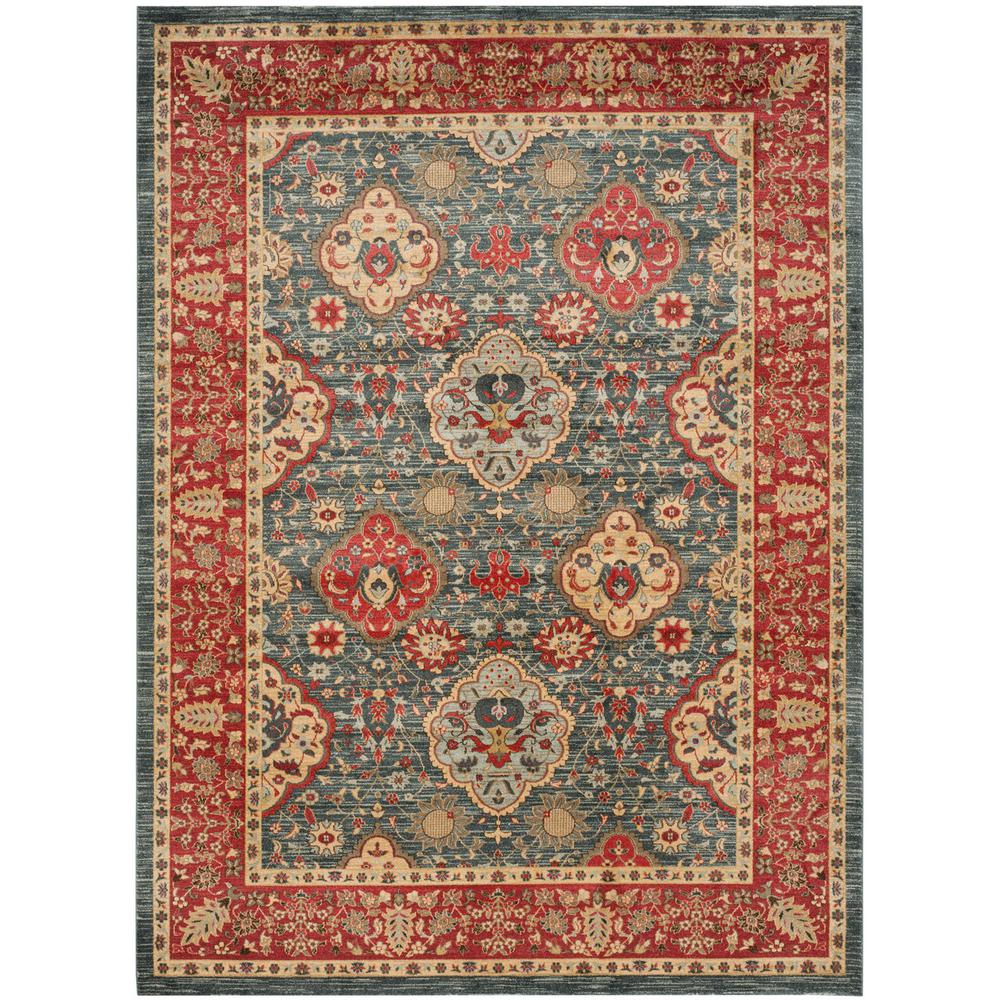 MAHAL, NAVY / RED, 8' X 11', Area Rug, MAH655C-8
