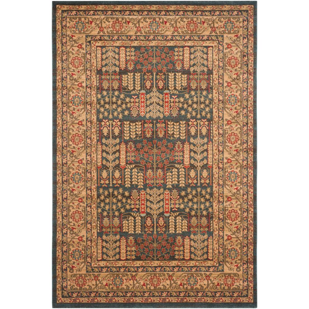 MAHAL, NAVY / NATURAL, 5'-1" X 7'-7", Area Rug, MAH697E-5
