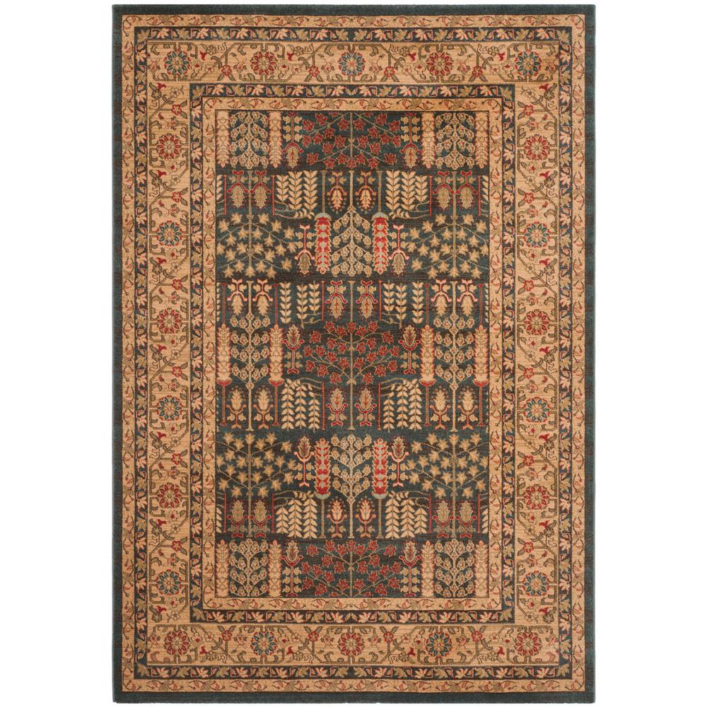 MAHAL, NAVY / NATURAL, 6'-7" X 9'-2", Area Rug, MAH697E-6