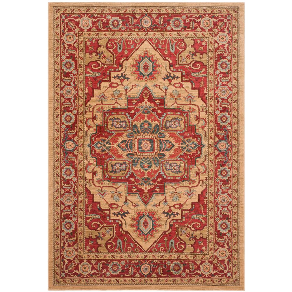 MAHAL, RED / NATURAL, 6'-7" X 9'-2", Area Rug, MAH698A-6