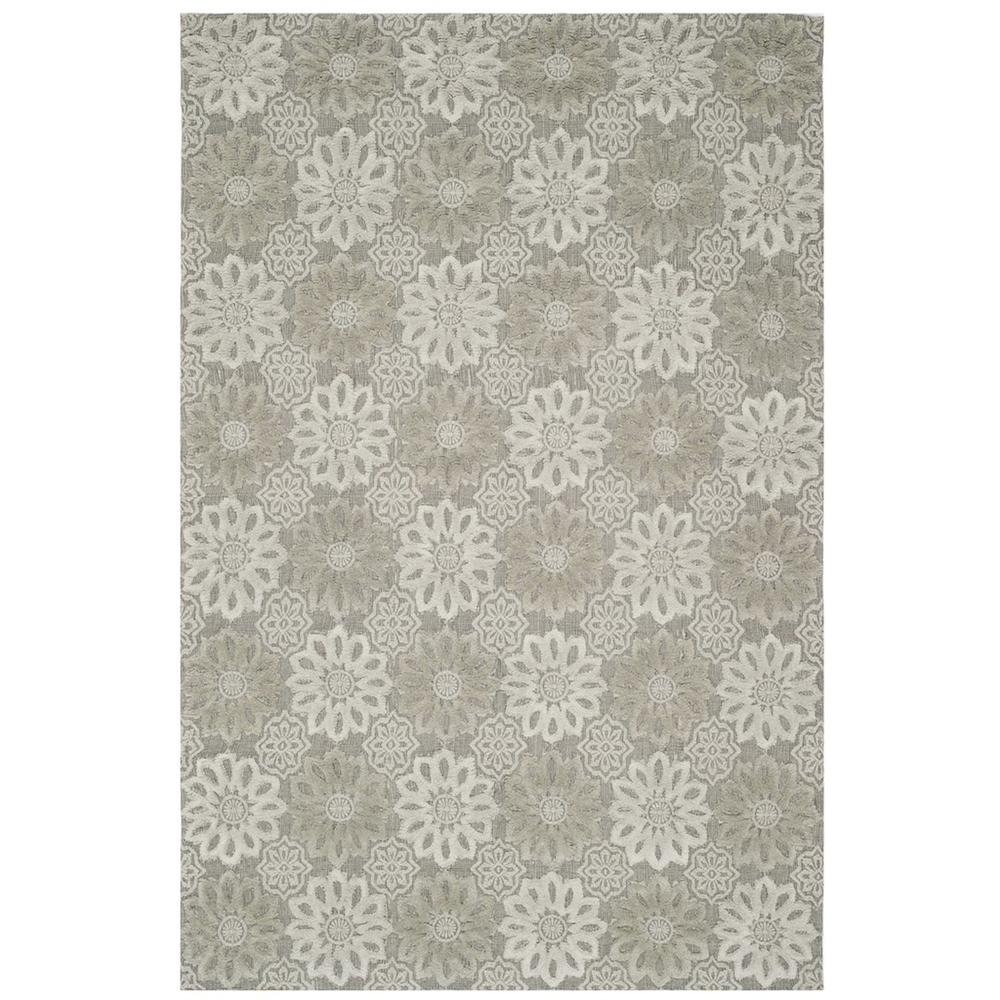 MANHATTAN, GREY / IVORY, 4' X 6', Area Rug