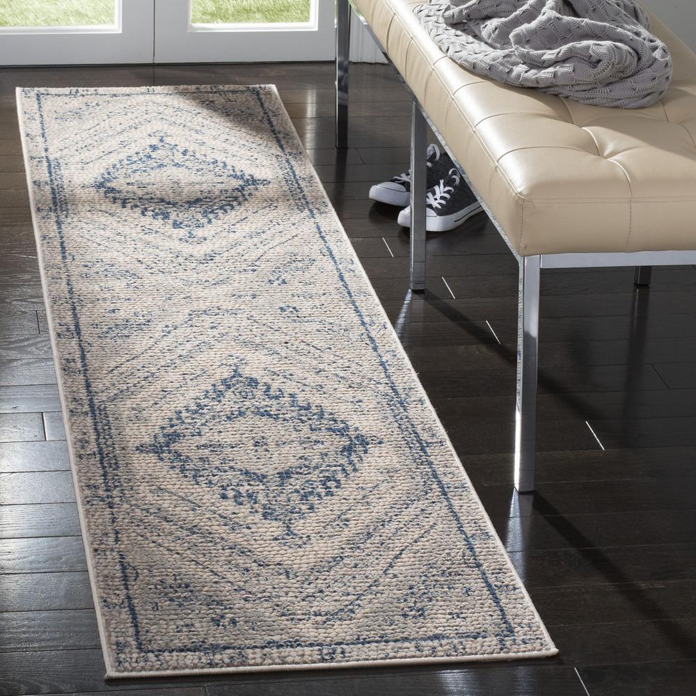 MARSEILLE 400, NAVY / IVORY, 2' X 8', Area Rug, MAR411N-28