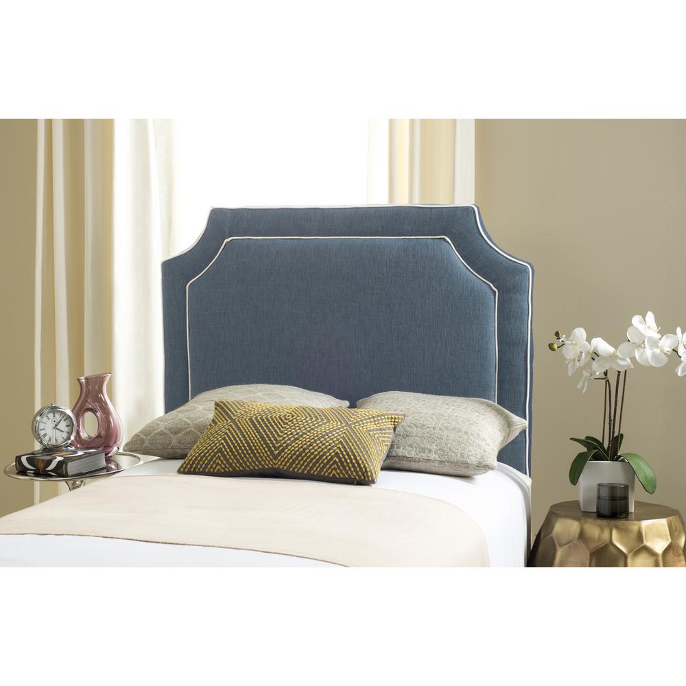 DANE DENIM BLUE & WHITE PIPING HEADBOARD, MCR4032C