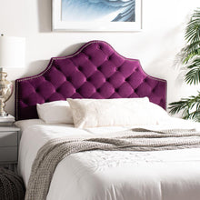 AREBELLE AUBERGINE VELVET HEADBOARD - SILVER NAIL HEAD, MCR4036F-Q