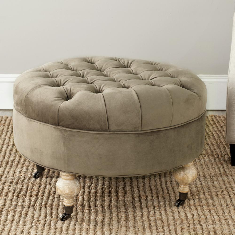 CLARA TUFTED ROUND OTTOMAN, MCR4601E