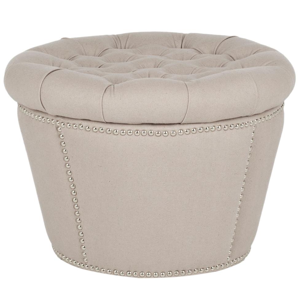VANESSA OTTOMAN - SILVER NAIL HEADS, MCR4637A