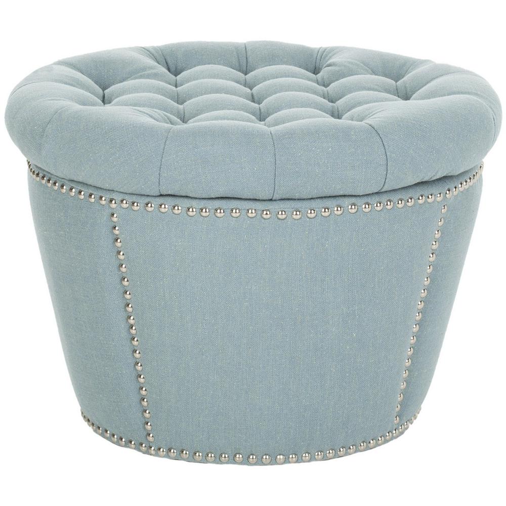 VANESSA OTTOMAN - SILVER NAIL HEADS, MCR4637C