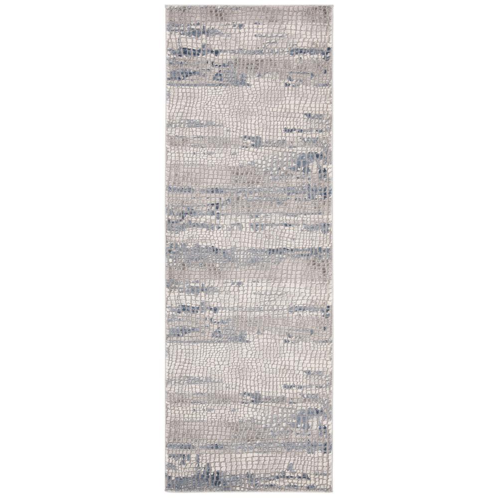 MEADOW 100, GREY / NAVY, 2'-7" X 8', Area Rug