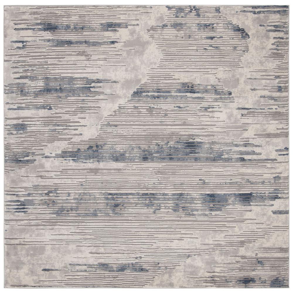 MEADOW 100, GREY / IVORY, 6'-7" X 6'-7" Square, Area Rug